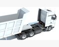 Cab Over Engine Truck With Tipper Trailer 3D模型 dashboard