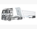 Cab Over Engine Truck With Tipper Trailer Modello 3D