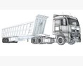 Cab Over Engine Truck With Tipper Trailer 3D 모델 