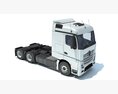 Classic White Semi-Truck Cab 3D-Modell Draufsicht