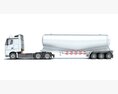 Commercial Truck With Tank Trailer 3Dモデル 後ろ姿