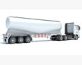Commercial Truck With Tank Trailer 3D 모델  side view
