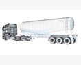 Commercial Truck With Tank Trailer 3d model