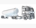 Commercial Truck With Tank Trailer 3D模型