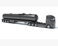 Euro Style Truck With Tank Semitrailer 3D 모델 
