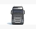Euro Style Truck With Tank Semitrailer 3D 모델  front view