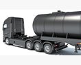 Euro Style Truck With Tank Semitrailer 3D 모델  dashboard