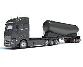 Euro Truck With Tank Trailer 3D 모델 