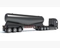 Euro Truck With Tank Trailer 3D модель side view