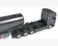Euro Truck With Tank Trailer 3D-Modell seats