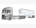 Euro Truck With Tank Trailer 3Dモデル