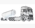 Euro Truck With Tank Trailer 3D-Modell