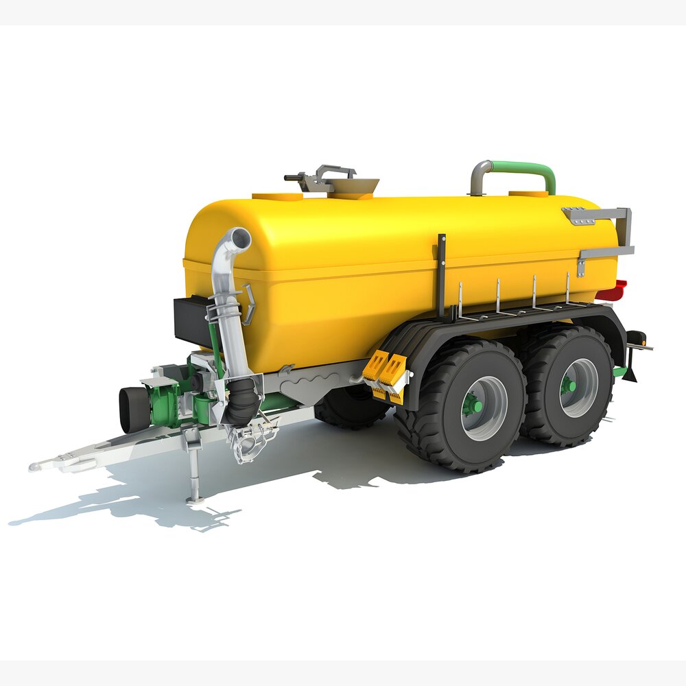 Farm Irrigation And Fertilizer Tanker Trailer 3d model