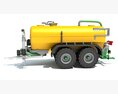 Farm Irrigation And Fertilizer Tanker Trailer 3D-Modell Rückansicht