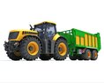 Farm Tractor With Trailer Modèle 3d