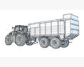 Farm Tractor With Trailer Modelo 3d