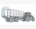 Farm Tractor With Trailer 3d model