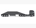 Heavy-Duty Semi-Truck With Bottom Unloading Trailer Modello 3D