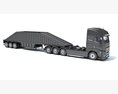 Heavy-Duty Semi-Truck With Bottom Unloading Trailer 3D модель