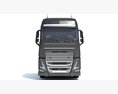 Heavy-Duty Semi-Truck With Bottom Unloading Trailer 3D 모델  front view