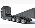 Heavy-Duty Semi-Truck With Bottom Unloading Trailer 3D模型 dashboard