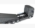 Heavy-Duty Semi-Truck With Bottom Unloading Trailer Modello 3D seats