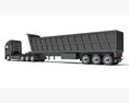 High-Roof Truck With Tipper Trailer 3D 모델  wire render