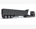 High-Roof Truck With Tipper Trailer 3D 모델  side view