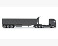 High-Roof Truck With Tipper Trailer Modèle 3d
