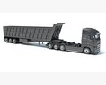 High-Roof Truck With Tipper Trailer 3d model