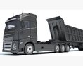 High-Roof Truck With Tipper Trailer 3D 모델 