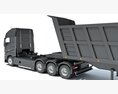 High-Roof Truck With Tipper Trailer 3D 모델  dashboard