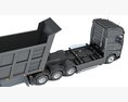 High-Roof Truck With Tipper Trailer 3D 모델  seats