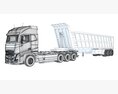 High-Roof Truck With Tipper Trailer Modèle 3d