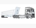 High-Roof Truck With Tipper Trailer 3Dモデル