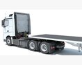 High Cab Truck With Flatbed Trailer 3d model dashboard