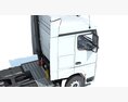High Cab Truck With Flatbed Trailer 3D 모델  seats