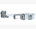 High Cab Truck With Flatbed Trailer 3D модель