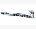 High Cab Truck With Lowboy Trailer Modelo 3D