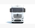 High Cab Truck With Lowboy Trailer Modello 3D vista frontale