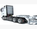 High Cab Truck With Lowboy Trailer 3D-Modell dashboard