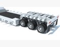High Cab Truck With Lowboy Trailer 3D-Modell