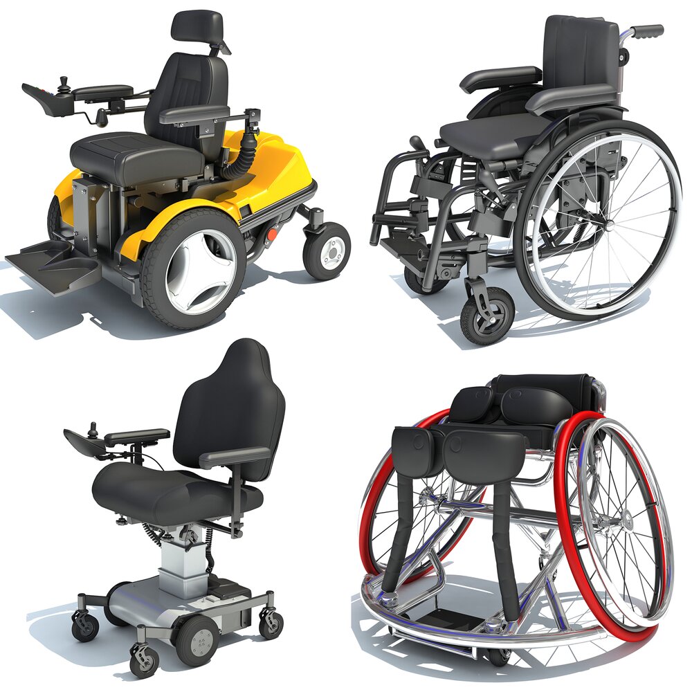 Medical Wheelchair Collection 3D model