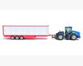 Tractor With Animal Transporter Trailer 3D 모델 