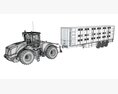 Tractor With Animal Transporter Trailer Modello 3D