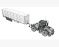 Tractor With Animal Transporter Trailer 3d model