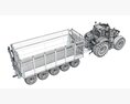 Tractor With Cane Trailer 3D-Modell