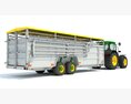 Tractor With Cattle Animal Transporter Trailer Modello 3D