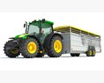 Tractor With Cattle Animal Transporter Trailer 3D 모델  seats