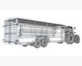 Tractor With Cattle Animal Transporter Trailer 3D模型
